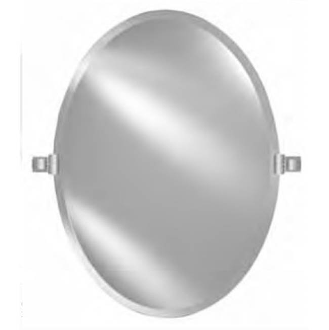 Afina Corporation 18X26 Oval Frameless With Tilt Brackets Polished Chrome Contemporary Brackets