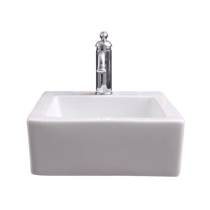Barclay Grabil Rect Wall Hung,15'' X 18'', 1 Faucet Hole, WH