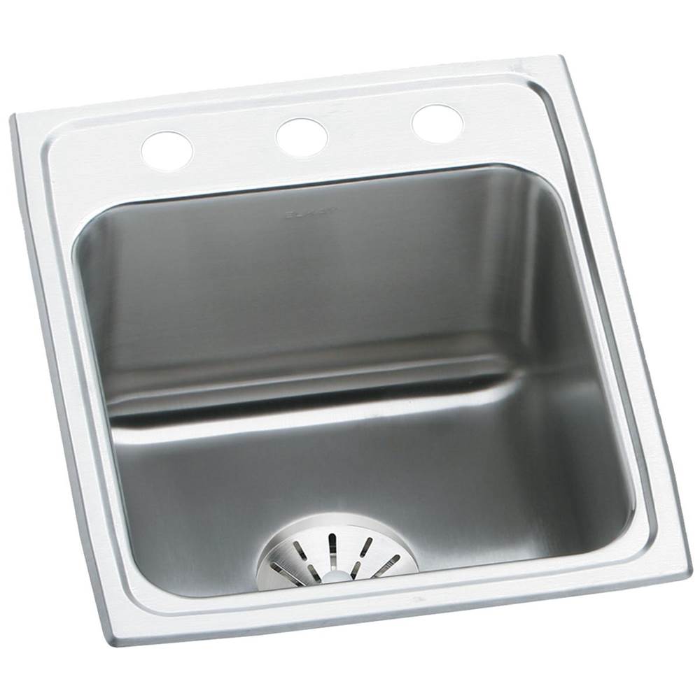 Elkay Lustertone Classic Stainless Steel 17'' x 22'' x 10-1/8'', 2-Hole Single Bowl Drop-in Sink with Perfect Drain