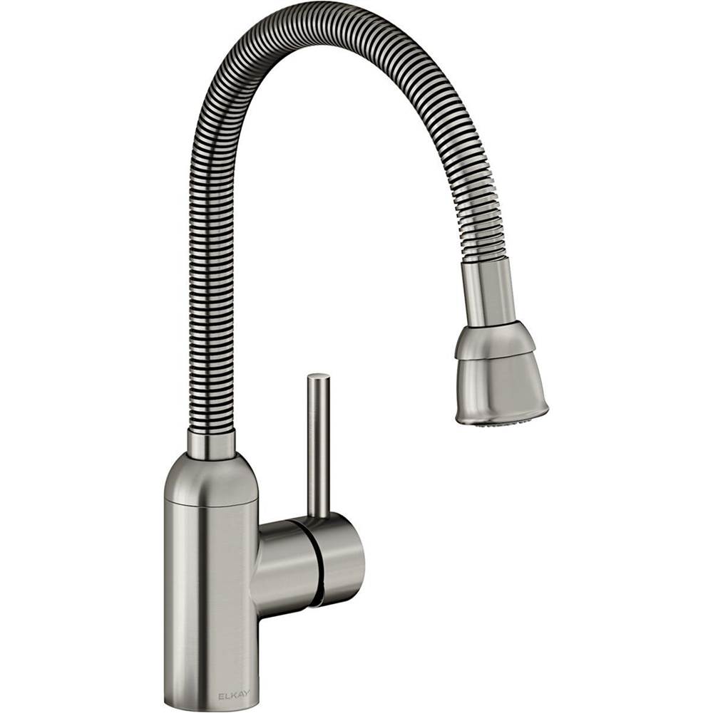 Elkay Pursuit Laundry/Utility Faucet with Flexible Spout Forward Only Lever Handle Lustrous Steel