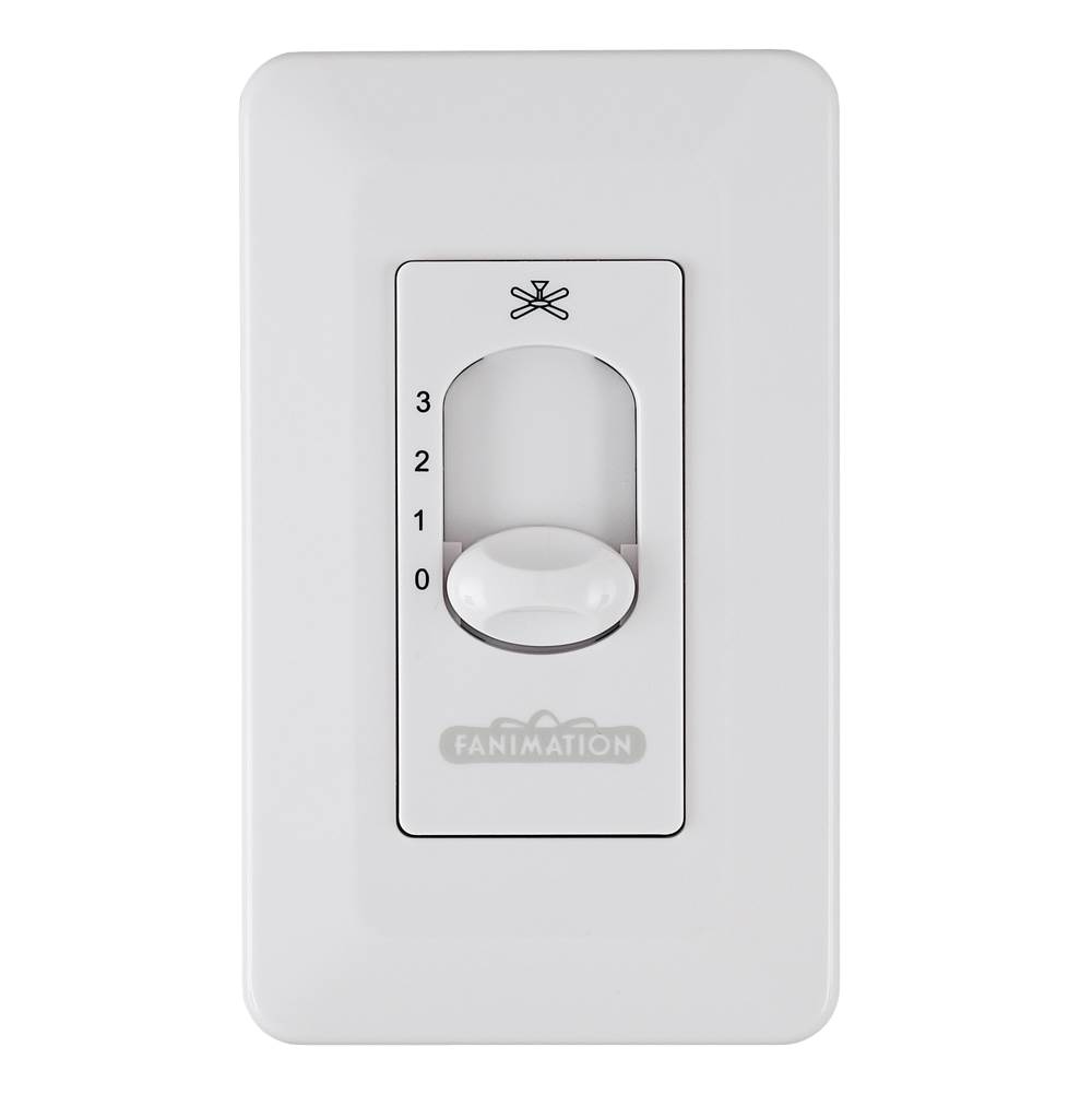 Fanimation Three Speed Wall Control Non-Reversing - Fan Speed Only - White