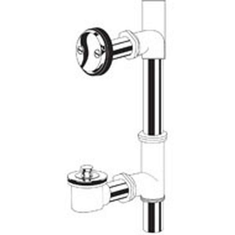 Gerber Plumbing Gerber Classics Lift & Turn Thru-Wall Drain for Standard Tub with ''Clean Out Here'' Faceplate Chrome