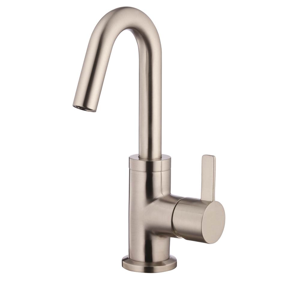 Gerber Plumbing Amalfi 1H Lavatory Faucet Single Hole Mount w/ 50/50 Touch Down Drain & Optional Deck Plate Included 1.2gpm Brushed Nickel
