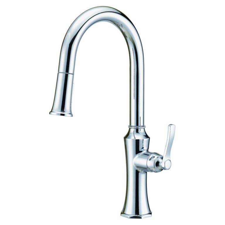Gerber Plumbing Draper 1H Pull Down Kitchen Faucet w/ Snapback and Dockforce 1.75gpm Chrome
