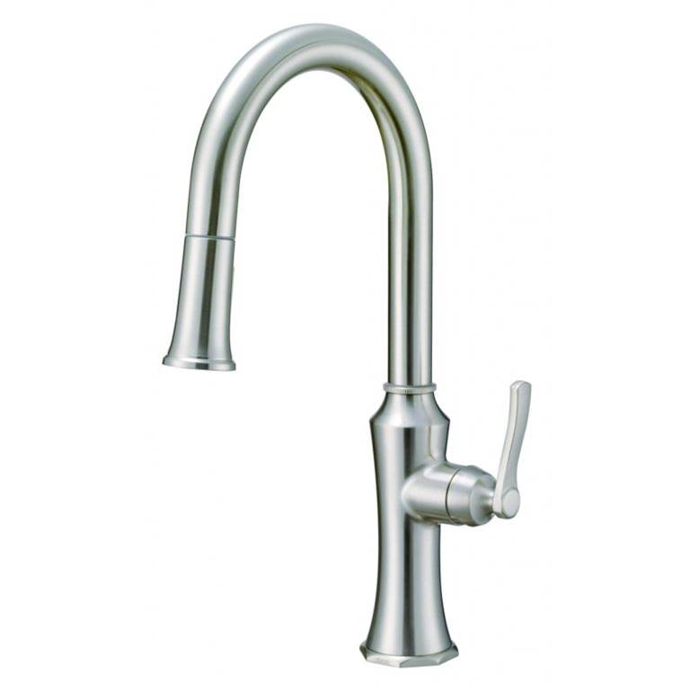 Gerber Plumbing Draper 1H Pull Down Kitchen Faucet w/ Snapback and Dockforce 1.75gpm Stainless Steel