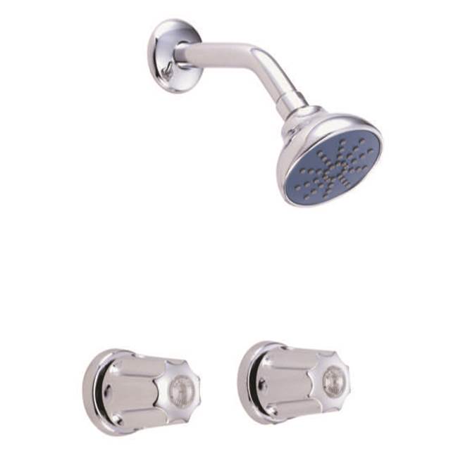 Gerber Plumbing Gerber Classics Two Metal Fluted Handle Sliding Sleeve Threaded Escutcheon Shower Only Fitting with IPS/Sweat Connections 1.75gpm Chrome