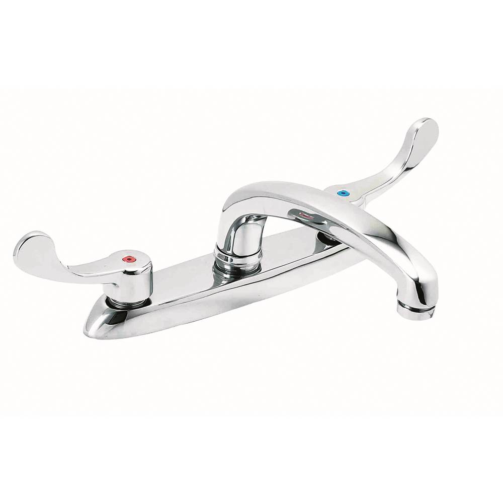 Gerber Plumbing Commercial 2H Kitchen Faucet w/out Spray & w/ Wrist Blade Handles 1.75gpm Chrome