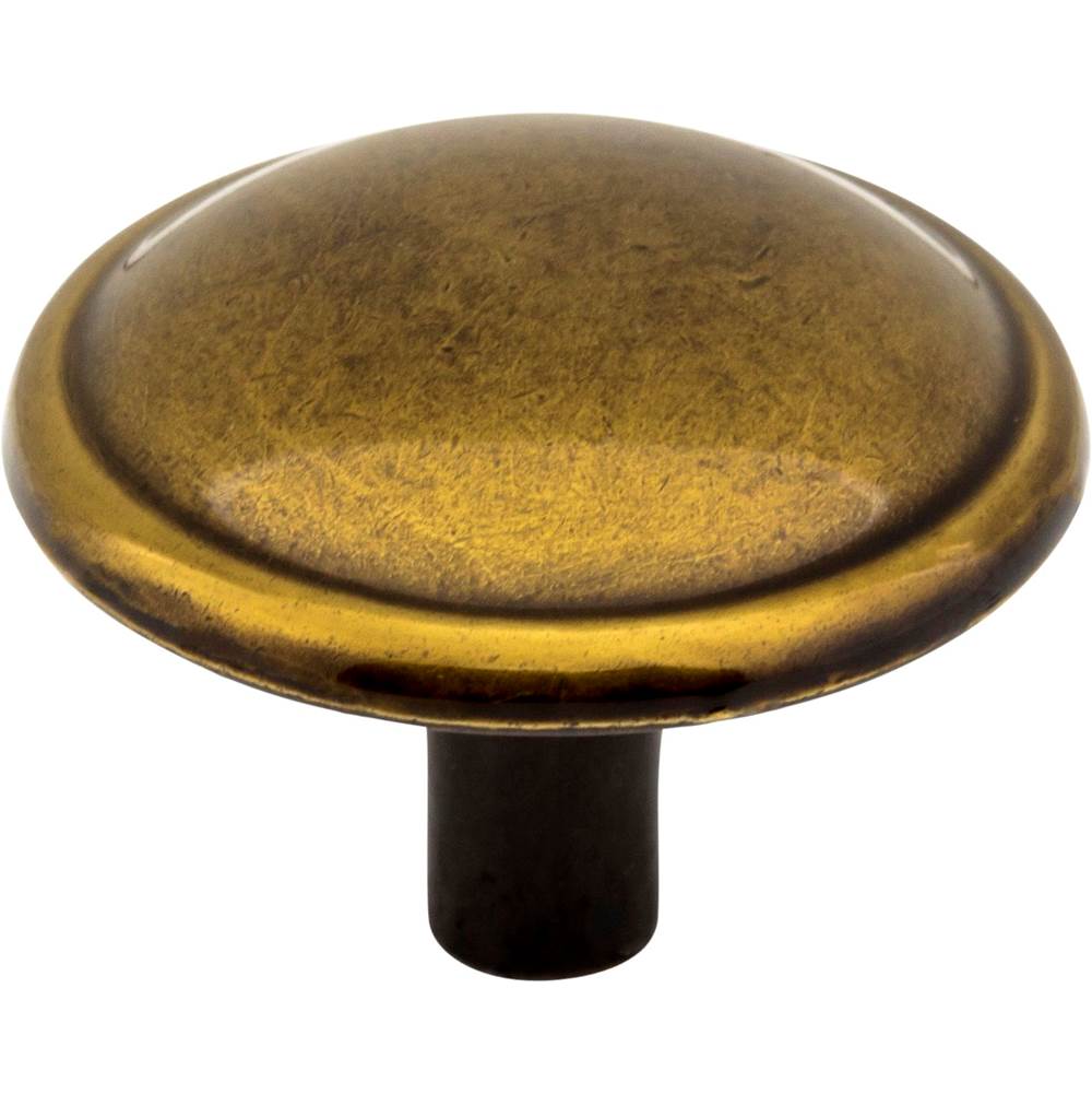 Hardware Resources 1-1/4'' Diameter Brushed Antique Brass Kingsport Cabinet Mushroom Knob