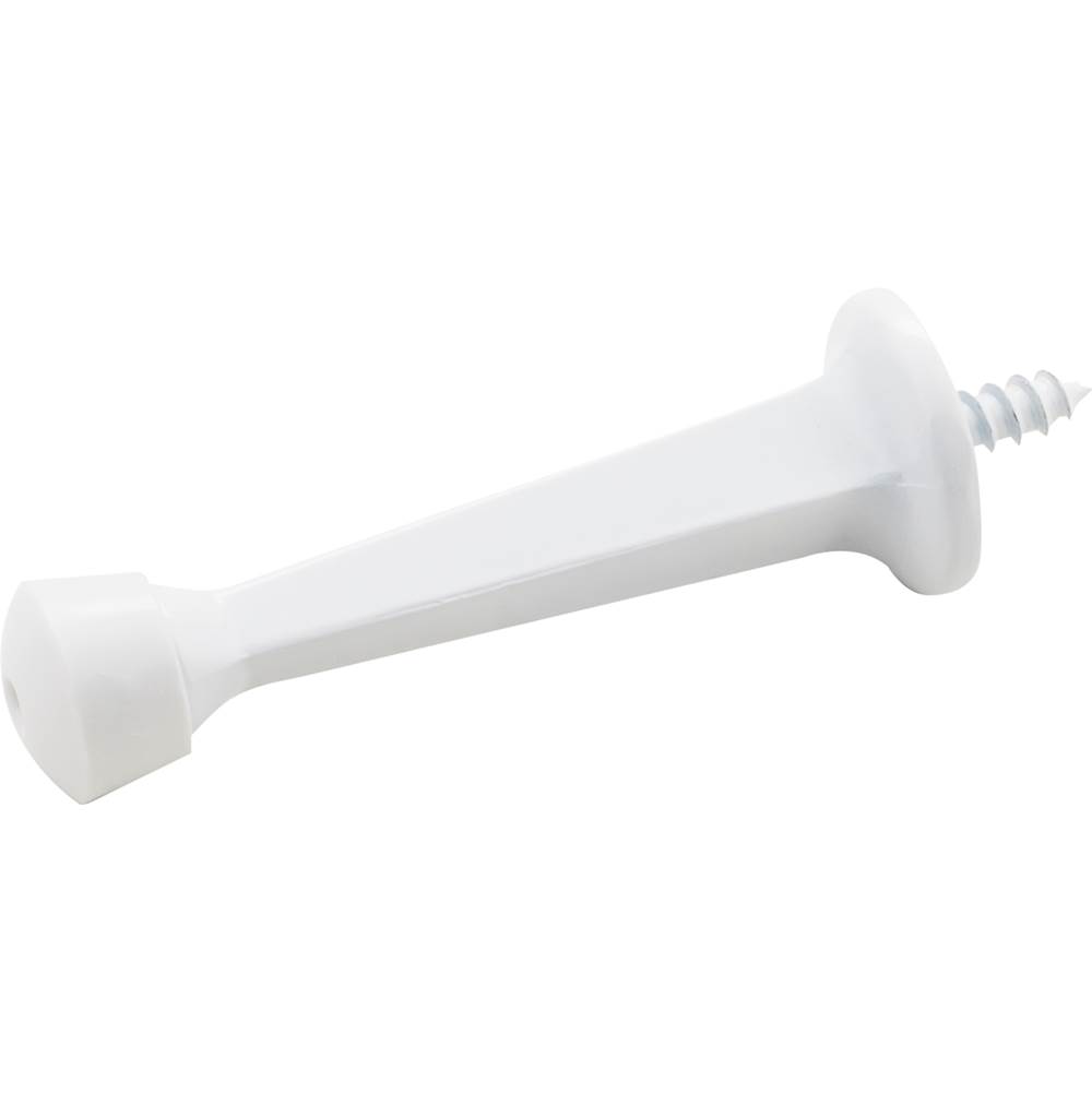 Hardware Resources Solid Door Stop with Fixed Screw Attachment -  White