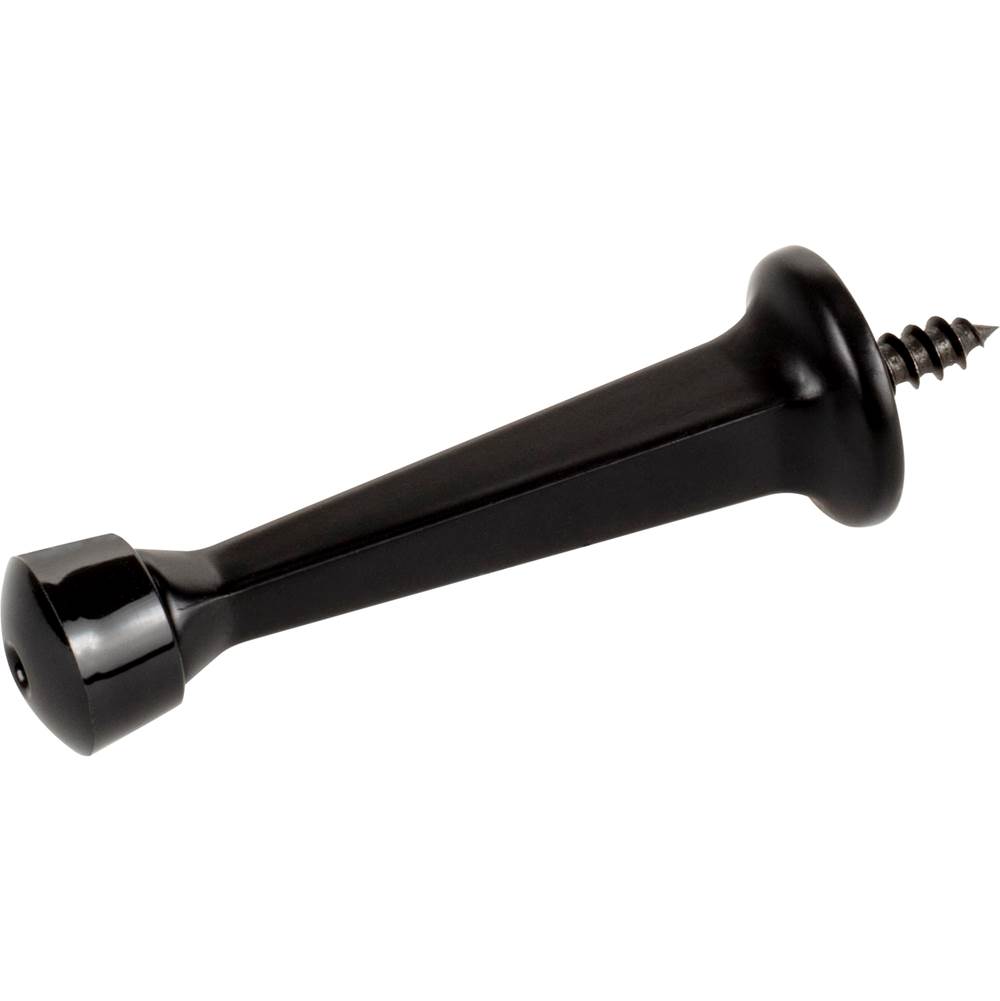 Hardware Resources Solid Door Stop with Fixed Screw Attachment - Matte Black