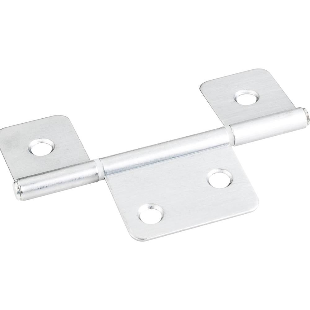 Hardware Resources Brushed Chrome 3-1/2'' Three Leaf Fixed Pin Swaged Non-Mortise Hinge