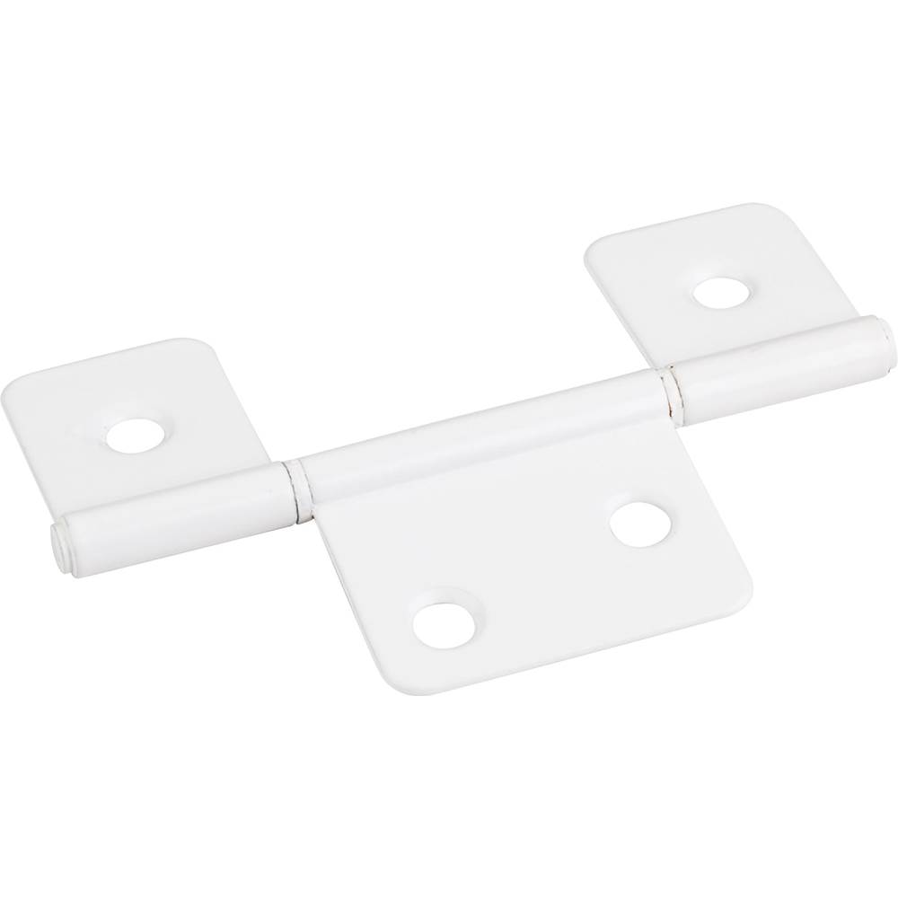 Hardware Resources Bright White 3-1/2'' Three Leaf Fixed Pin Swaged Non-Mortise Hinge