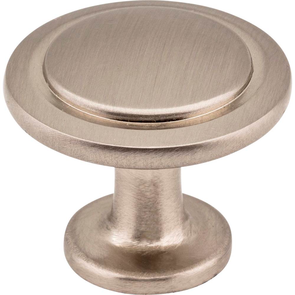 Hardware Resources 1-1/4'' Diameter Satin Nickel Round Button Gatsby Cabinet Knob