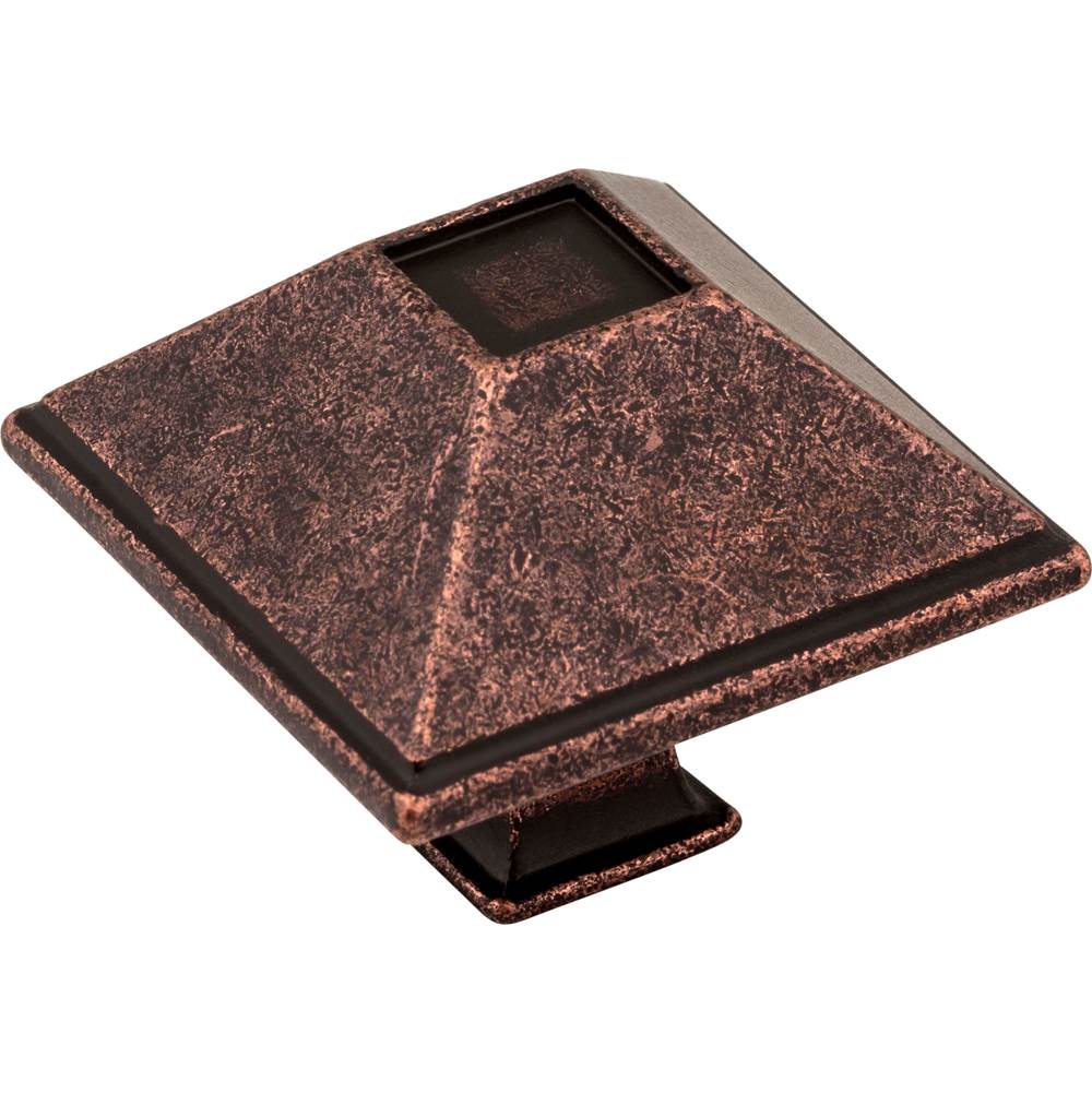 Jeffrey Alexander 1-1/2'' Overall Length Distressed Oil Rubbed Bronze Square Tahoe Cabinet Knob