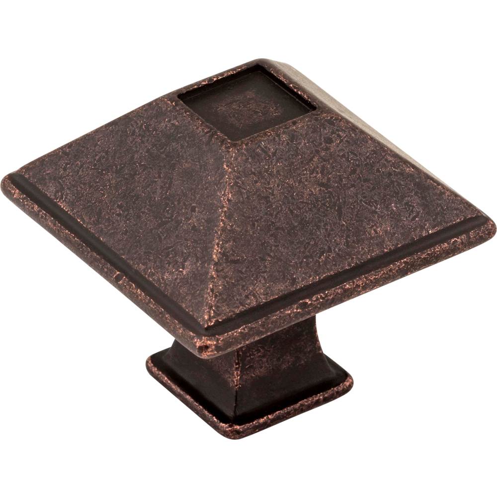 Jeffrey Alexander 1-1/4'' Overall Length Distressed Oil Rubbed Bronze Square Tahoe Cabinet Knob