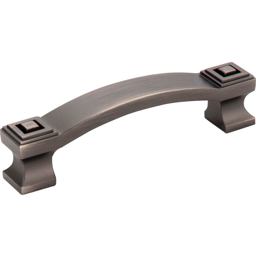 Jeffrey Alexander 96 mm Center-to-Center Brushed Pewter Square Delmar Cabinet Pull