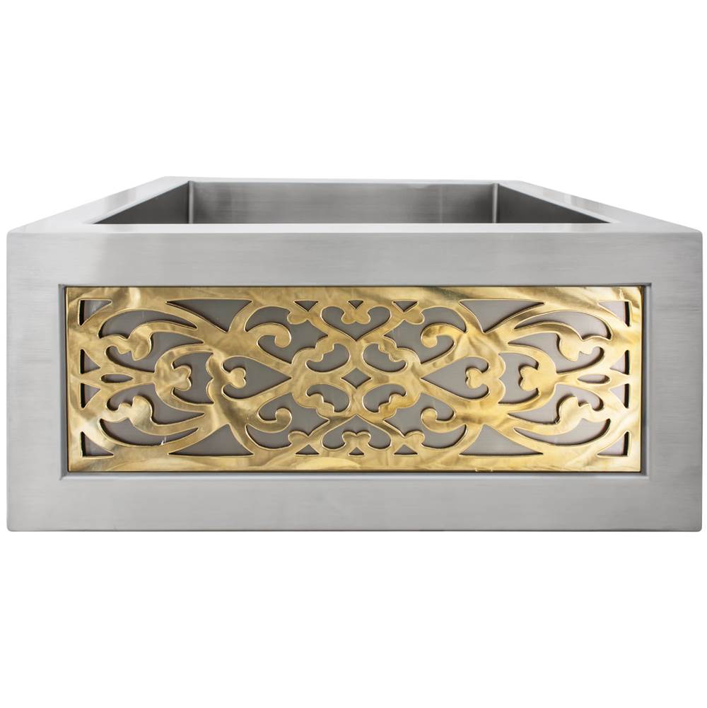 Linkasink Smooth Inset Apron Front Bar Sink and Filigree Panel