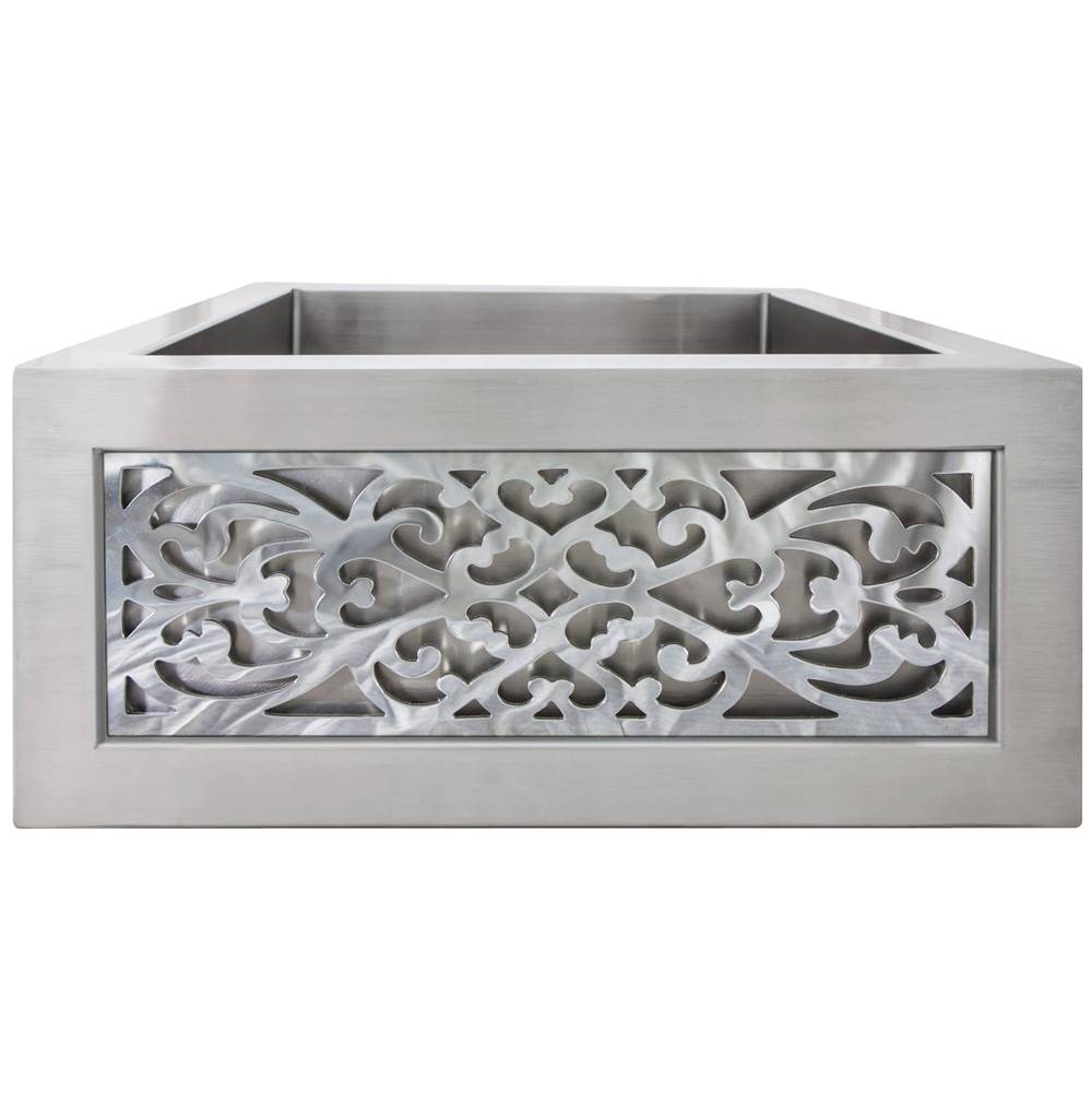 Linkasink Smooth Inset Apron Front Bar Sink and Filigree Panel