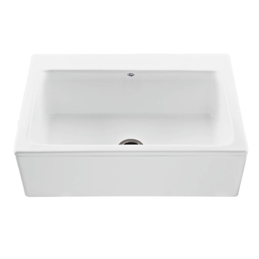 MTI Basics 33X22 White Plain Front Single Bowl Basics Farmhouse Sink-Mccoy