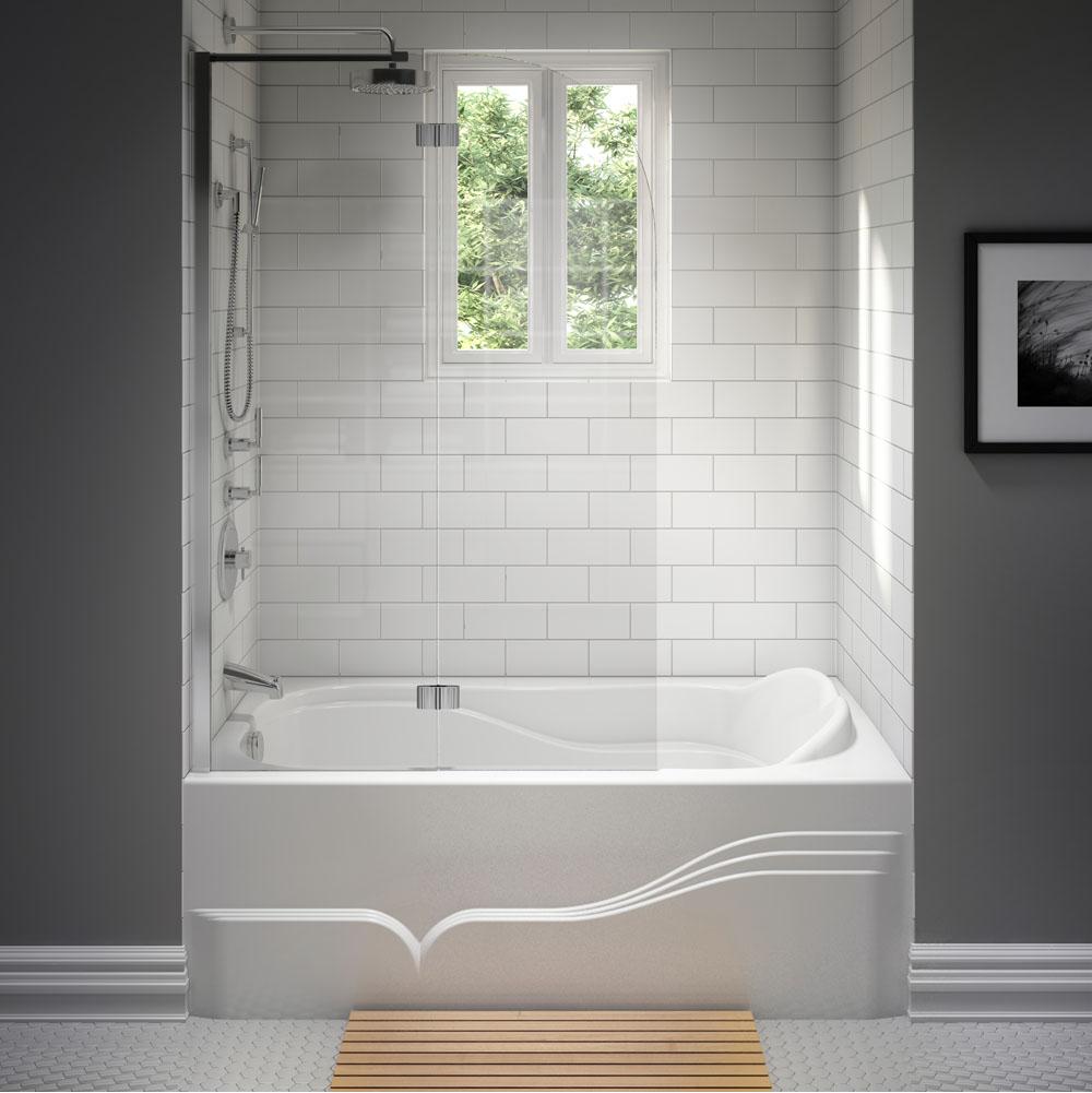 Neptune DAPHNE bathtub 32x60 with Tiling Flange and Skirt, Left drain, Whirlpool/Mass-Air, White