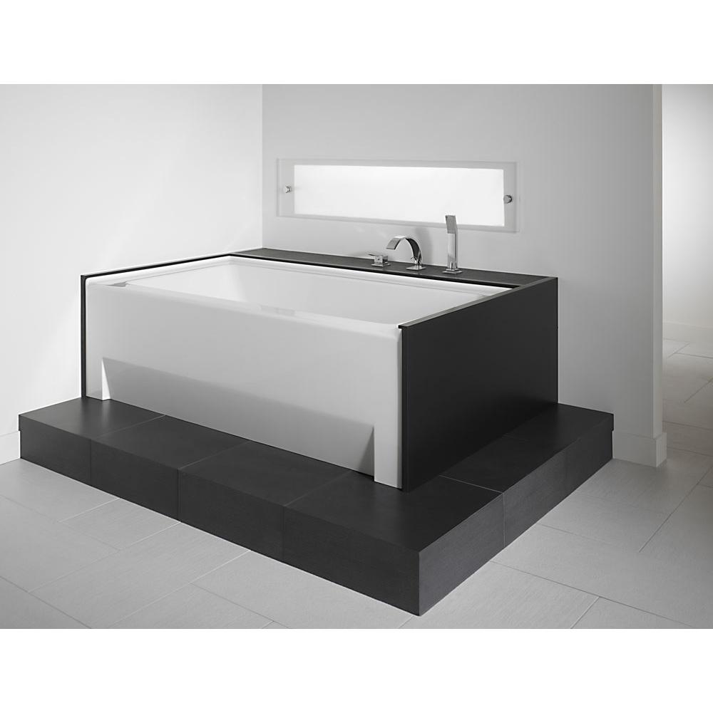 Neptune ZORA bathtub 32x60 with Tiling Flange and Skirt, Left drain, Whirlpool, Biscuit