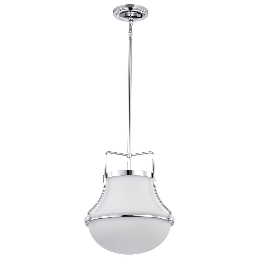 Nuvo Valdora 1 Light Flush Mount; 14 Inches; Polished Nickel; White Opal Glass