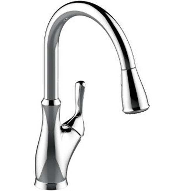 OmniPro Single Handle Cp Kitchen Faucet, High Arc Spout W/Pulldown Spray, Metal Lever Handle, Ceramic Cartridge, Integrated Supply Lines, 1-3 Hole Install, De