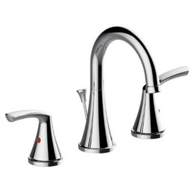 OmniPro 2 Handle Cp 8'' Widespread High Arc Lav Faucet, Metal Lever Handles, Ceramic Cartridge, Metal Pop Up, 3 Hole