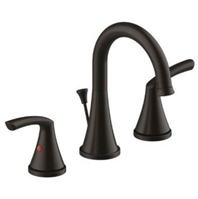 OmniPro 2 Handle Oil Rubbed Bronze 8'' Widespread High Arc Lav Faucet, Metal Lever Handles, Ceramic Cartridge, Metal Pop Up, 3 Hole