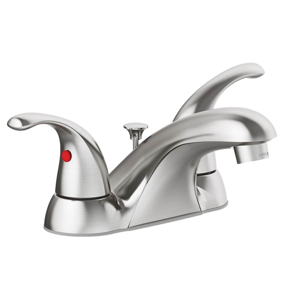 OmniPro 4'' Two Handle Lavatory Faucet, Brushed Nickel Finish