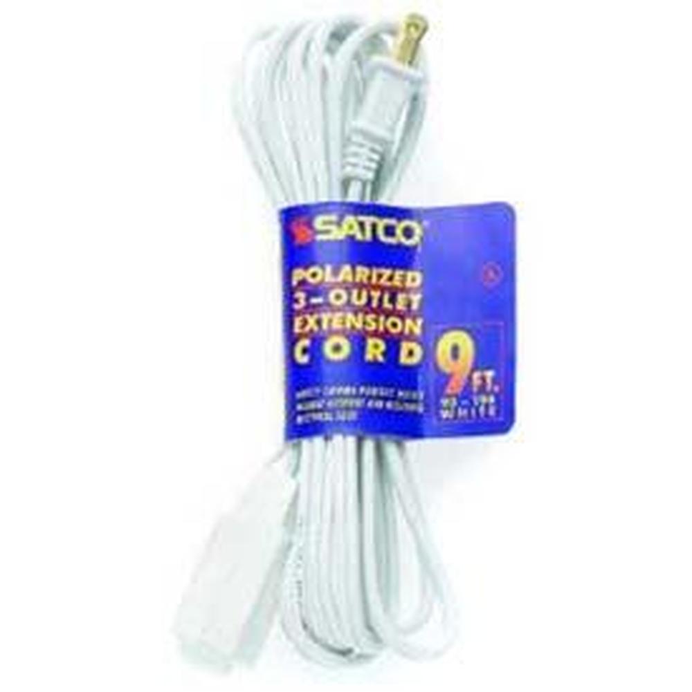 Satco 15 ft White Extension Cord 16/2