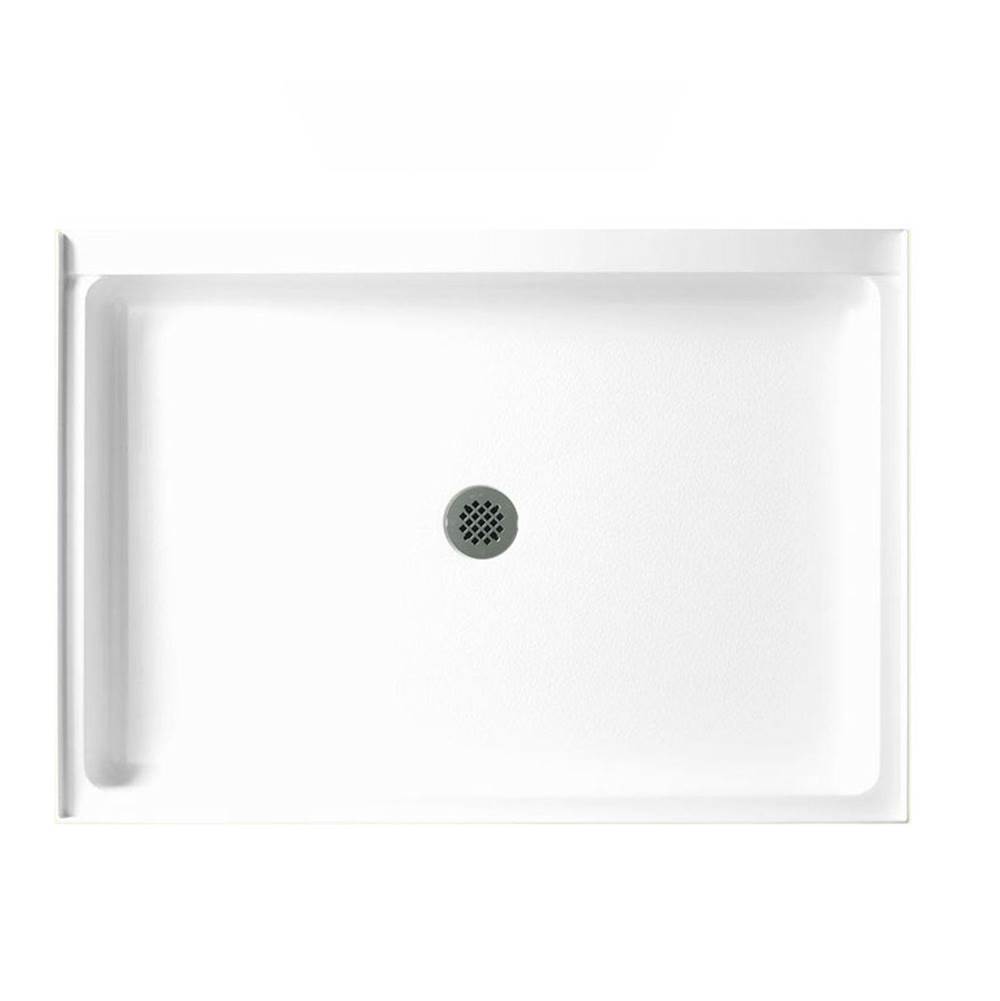 Swan SS-3442 34 x 42 Swanstone Alcove Shower Pan with Center Drain in White