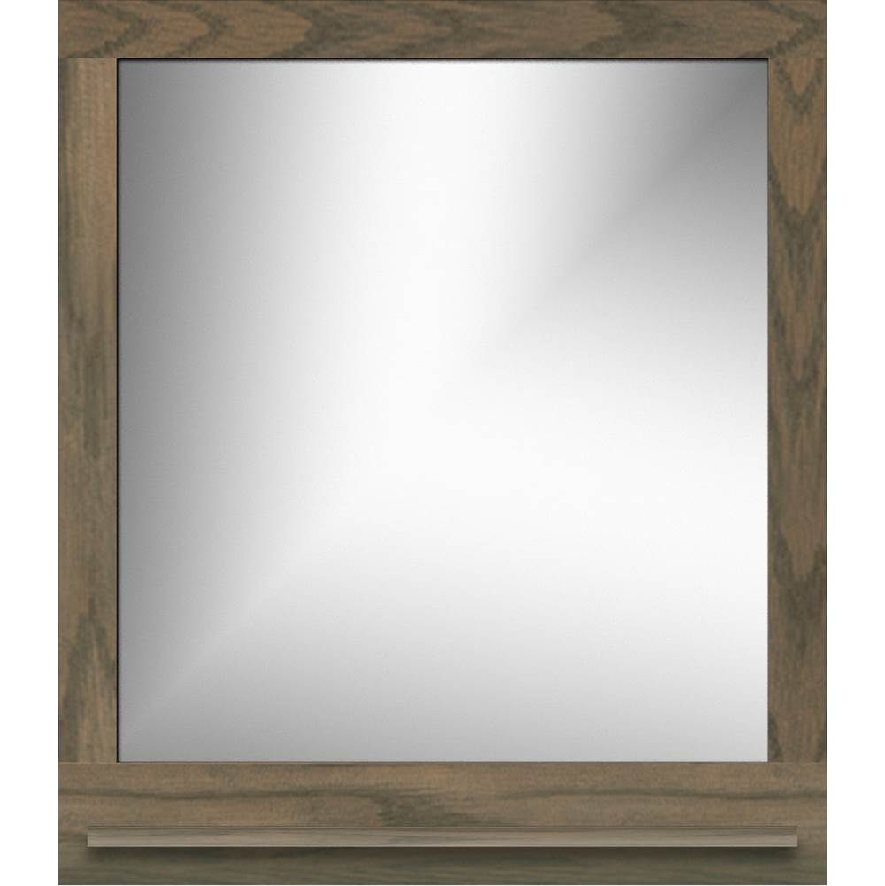 Strasser Woodenworks 30 X 4.5 X 33.5 Framed Mirror Non-Bev Square Dusky Oak W/Shf