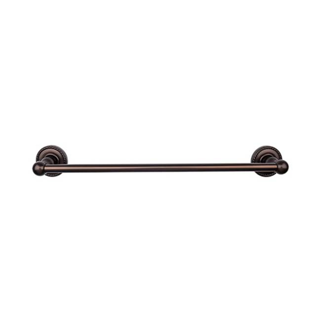 Top Knobs Edwardian Bath Towel Bar 24 In. Single - Rope Backplate Oil Rubbed Bronze